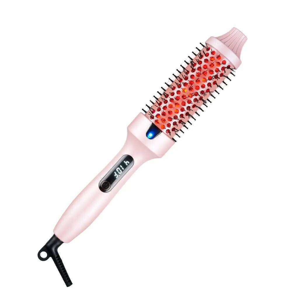Negative Ion Heat Heated Round Brush Straightener Hair Dryer Hot Comb Infrared Curling Iron