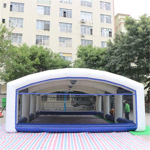 Customized 8x4x3.5mH (26x13.2x11.5ft) Oxford Party Event Tent Inflatable Wigwam Visible Sport Gaming Shelter Batting Cage Equipment Closed f