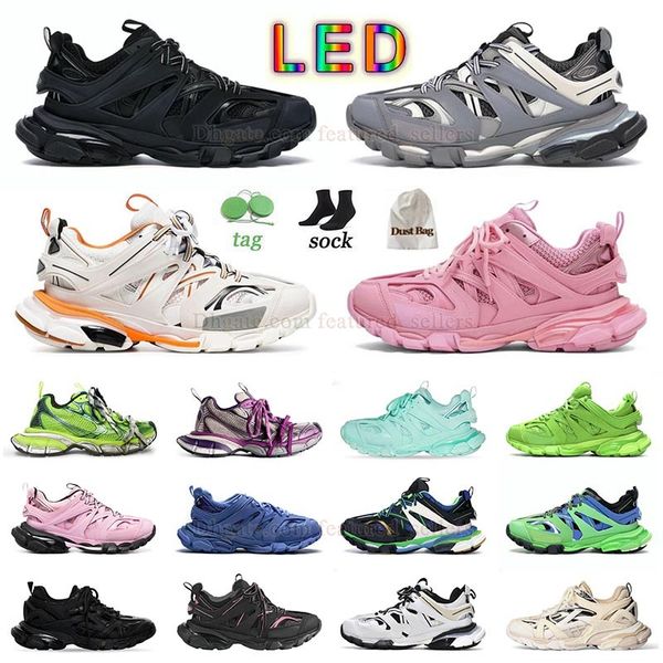 2025 tênis de tênis Casual Shoes LED Tracks 3 3.0 Tess.S.Gomma Classic Fashion Tenis Purple Pink Track Runner White Women Platform Tennis 3x