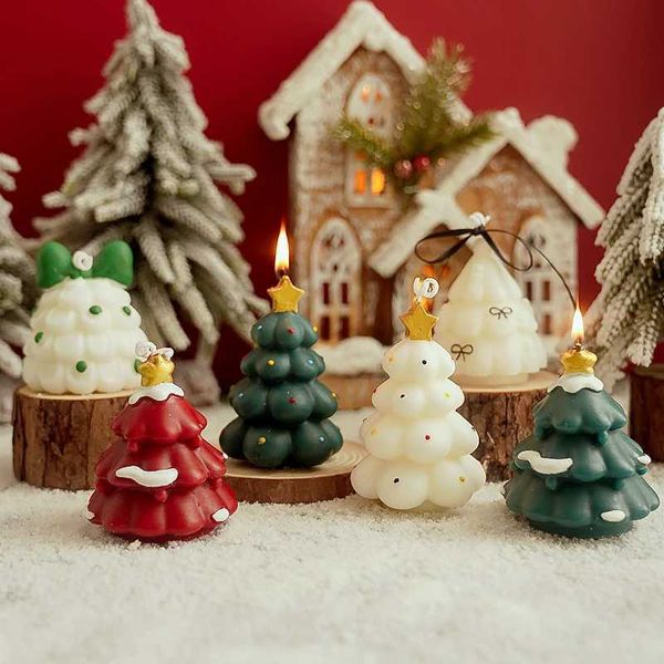 1. Christmas tree scented candles suitable for home decoration gatherings dining table decoration holiday gifts gift boxes Y250118