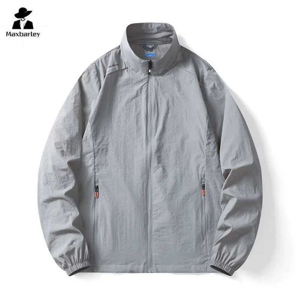 Mens Sunscrn clothing hiking casual lightweight collar thin jacket new summer UV ice silk fishing skin windproof machine X241023