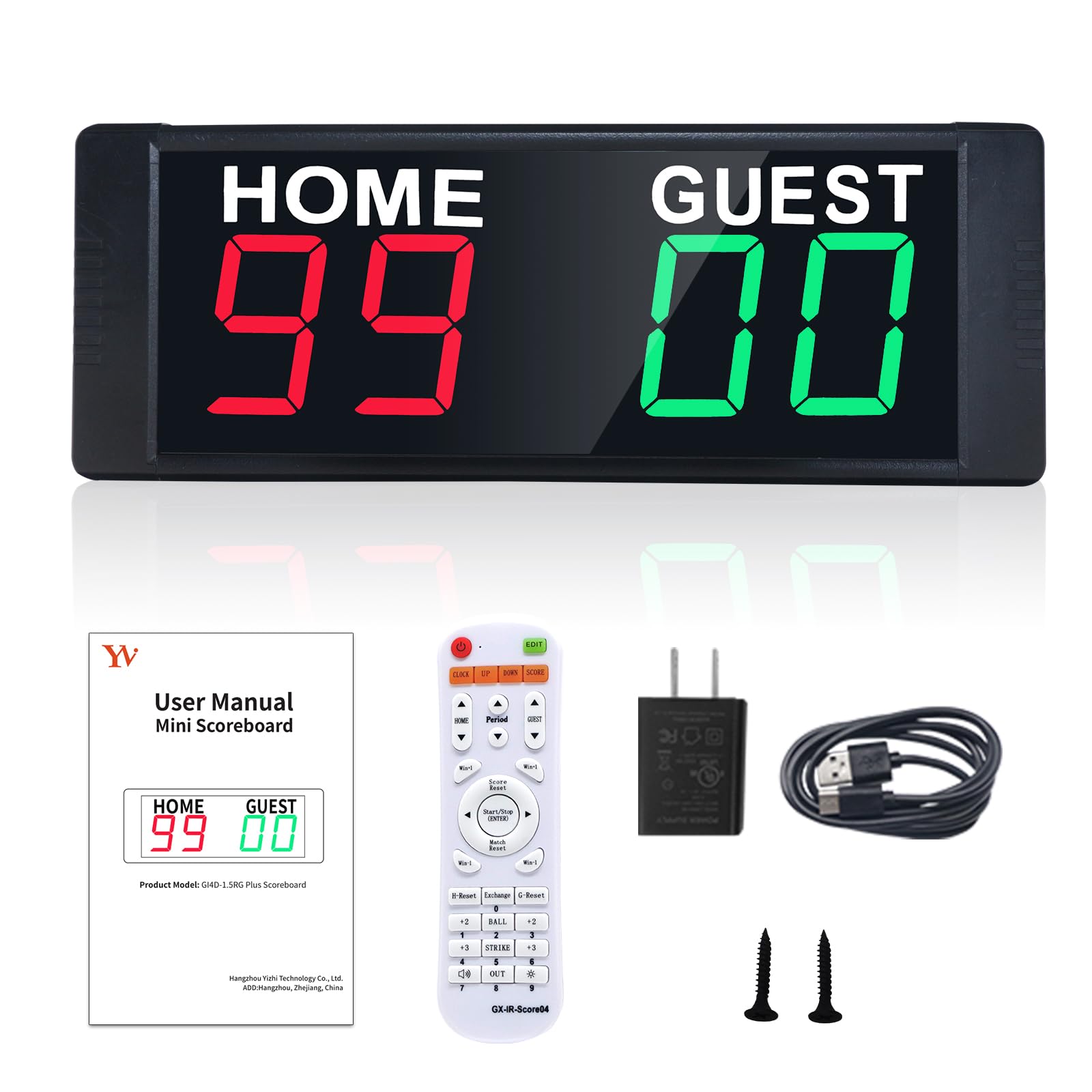LED Portable Digital Scoreboard, Tabletop Electronic Scoreboard with Remote, Score Keeper for Games