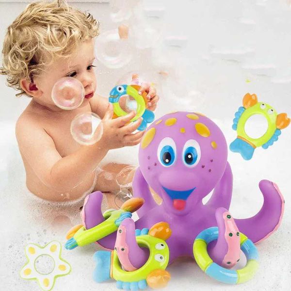 Baby Bath Toys Play Water Toys Funny Floating Ring Toss Game Bathtub Bathing Pool Education Toy for Kids Baby Children Gift Y240813