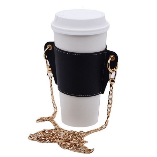 Other Kitchen Dining Bar Portable PU Leather Milk Tea Cup Holder DIY Glass Cup Cover Detachable Chain Coffee Bottle Protective Case Outer Pa