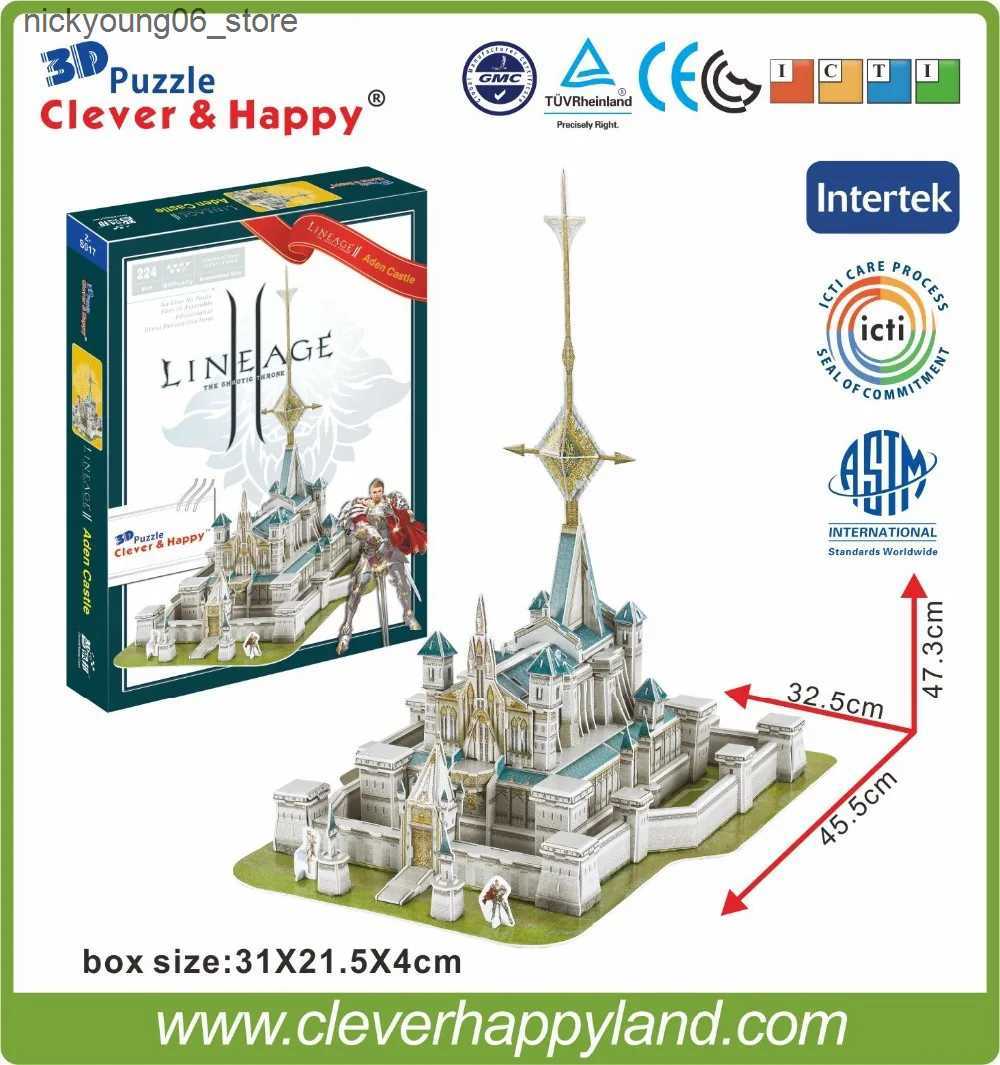 3D Puzzles Best selling toy 3d puzzle game Lineage 2 Aden Castle paper model 224PCS L240910