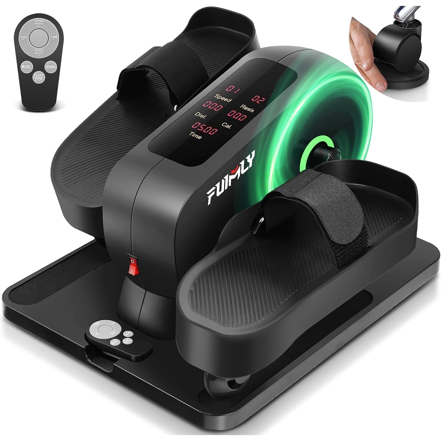 TEMU Under Desk Elliptical Trainer - Quiet And Compact, Funmily 5-resistance-12-speed Ellipse Leg Exerciser With Remote Control And Lcd Monitor Used