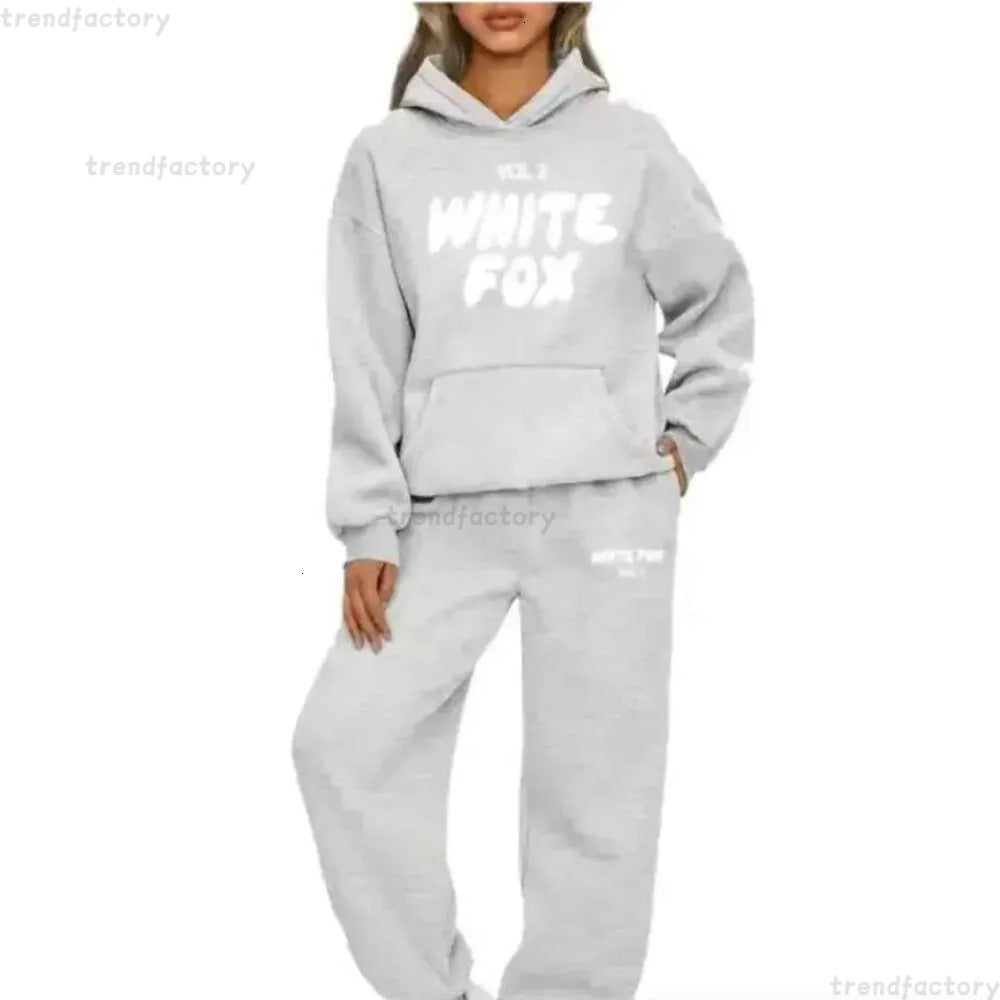 Whitefoxsweatshirt Hoodie Womens Whitefoxset Sports Tracksuits New Womens Sportswear Printed Hoodie 3A2