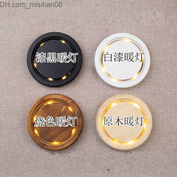 Vases Clear Glass Display Dome with LED Wood Base Microlandscape Miniature Dollhouse DIY Holder Flower Preservation Vase Holder 5358 Q2 Z230