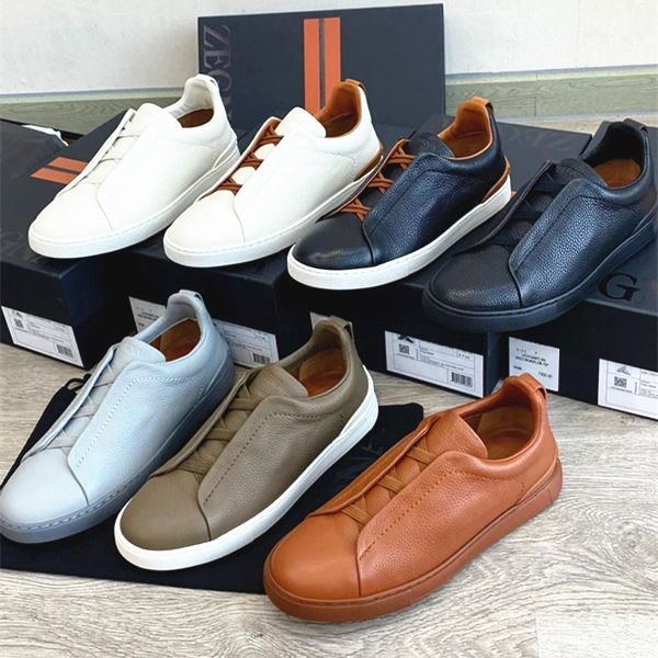 DHgate Zegna Luxury Shoe suede Flat Heel Denim canvas Leather Designer Shoe for womens Men trainer Dress Shoes top quality fashion loafer Ca