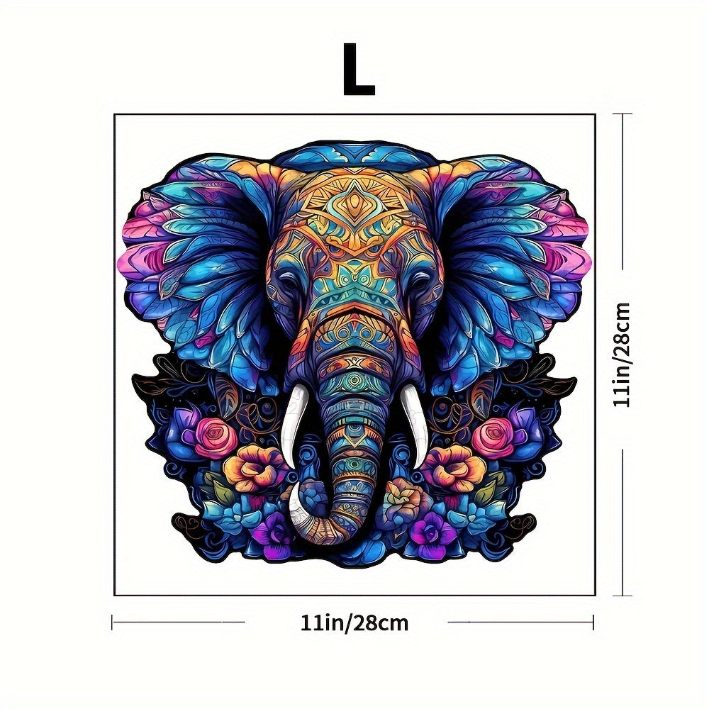 TEMU Wooden Puzzle - Elephant Wood Puzzle, Unique Brain Teaser For Adults, Game Halloween Christmas Gift