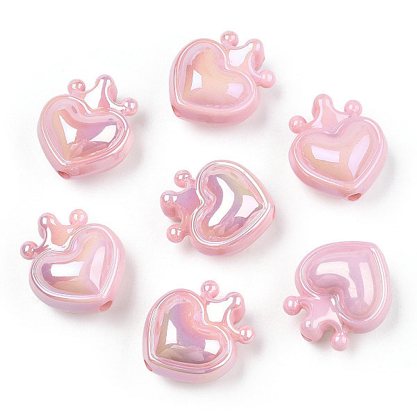 Placage uv perles acryliques irisées arc-en-ciel opaques