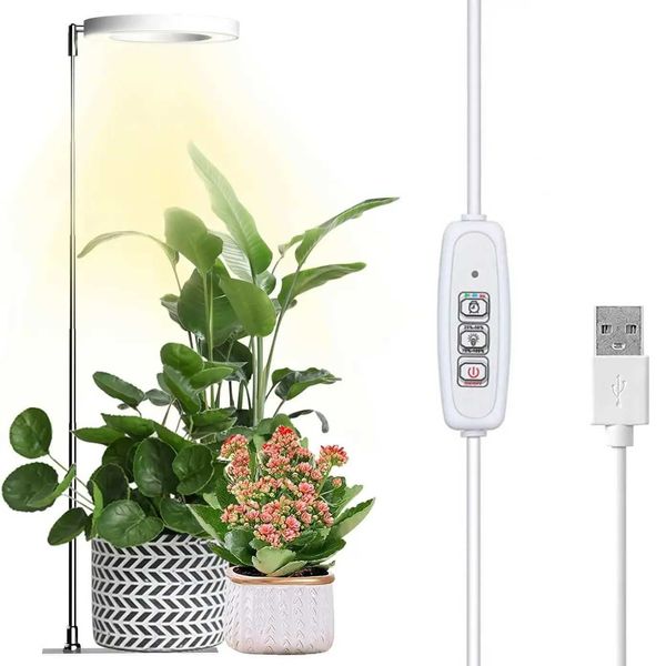 LED Plant Light for Indoor Plants Growing Full Spectrum Desk Growth Lamp with Automatic Timer for 2H-4H-8H 4 Dimmable Levels Y240816