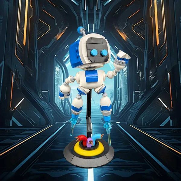 MOC Astro Bot Model Building Blocks Cosmic Adventure Game Figure Rescue Treasure Hunt Robot Assembling Bricks Toy DIY Idea Gift Z241208