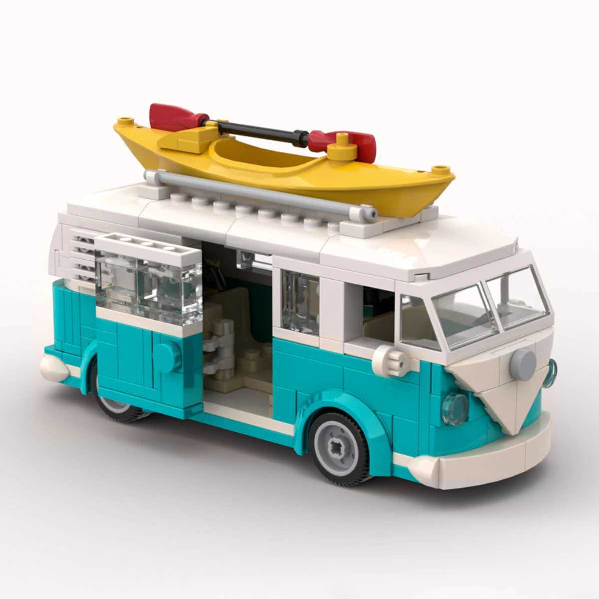 MOC Technical Car T1 Camper Van Vehicle 309PCS Model Building Blocks Toys For Children Toy Kids Gifts City Car BricksT250304