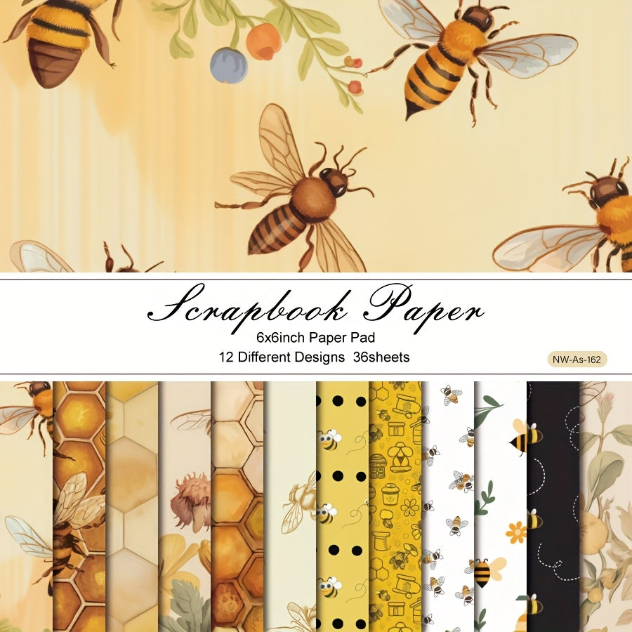 TEMU 36 Sheets Paper Pad, 6×6'', 12 Different Designs, Diy Decorative Background Card Making Supplies, Diary Scrapbooking Kit Aesthetic Gift Wrapping