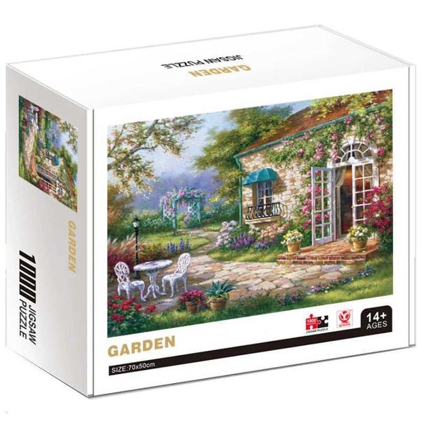 Puzzles 70*50cm Adult Puzzle 1000pcs Paper Jigs Garden Beautiful Painting Landscape Series Learning Entertainment Education Craft Toys