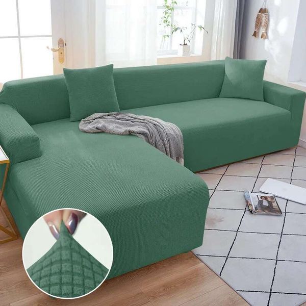 Solid Color Elastic Covers For Living Room Stretch Slipcover Armchair Couch Cover Corner L Shape Sectional Sofa Protector