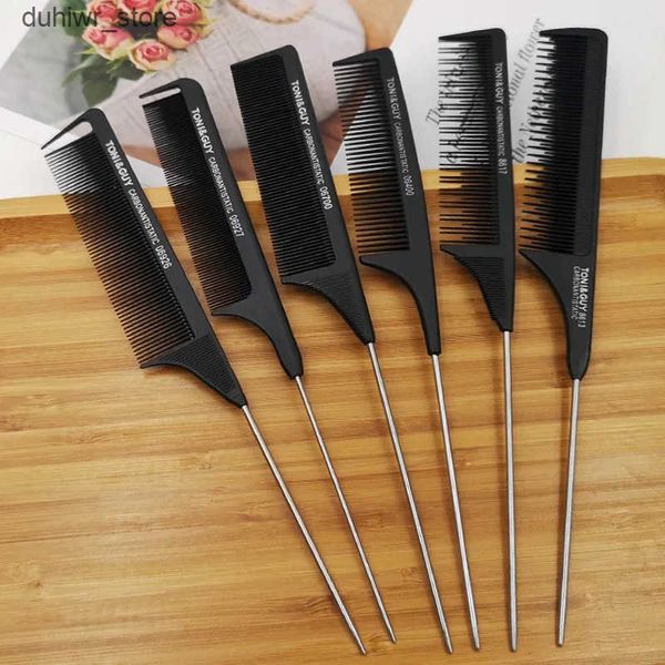 Hair Brushes Professional Hair Tail Combs Stainless Steel Salon Cut Styling Comb Spiked Hair Care Styling Tools Barber Accessories Fine Teet