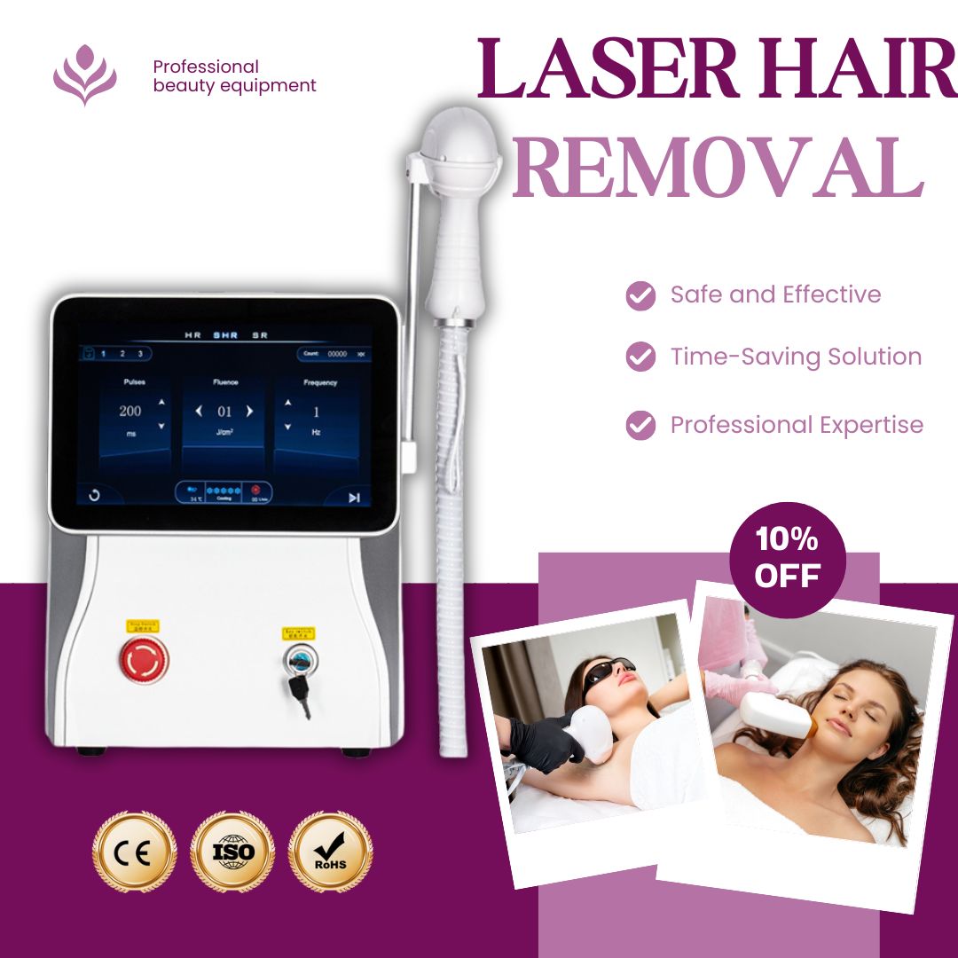 Diode Laser Hair Removal Equipment 808nm Professional Triple Wavelength Painless Permanent Hair Removal Machine For Beauty Salon Epilation