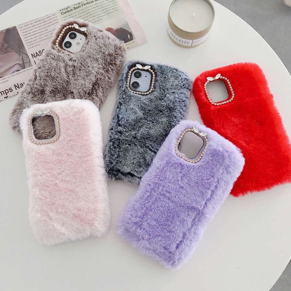 Suitable for winter new plush Apple 11 phone case nova7 Pro Huawei P40-M30 soft OPPO Reno4 female
