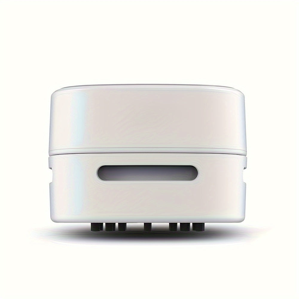 TEMU 1pc Ceeaoo Portable Desktop Vacuum Cleaner - Wireless Handheld Mini Dust Sweeper With Push Button Control, Battery-powered, Strong Suction For