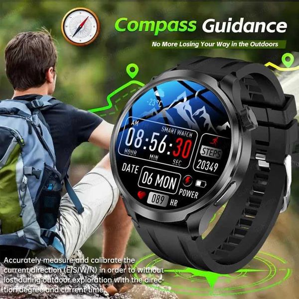 Smart Watches 2024 Huawei Xiaomi Sport smartwatch mens call watch 1.85 AMOLED screen GPS compass Altimeter waterproof smartwatch J240913