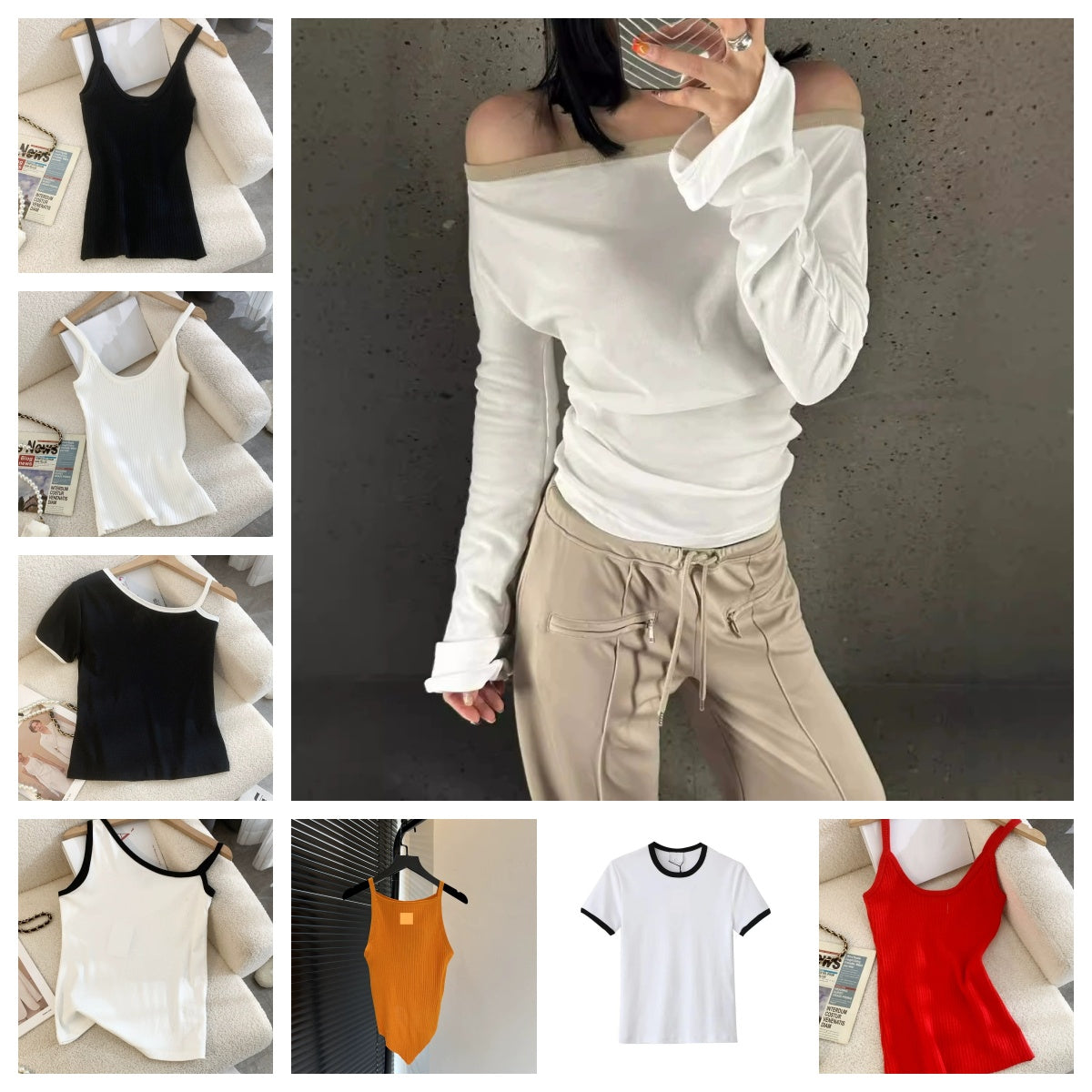 Women Tanks & Camis Anagram-embroidered cotton-blend tankTops Shorts Designer Cropped Yoga Suit Dress bra Vest Ladies solid Vintage T Shirt Femme To