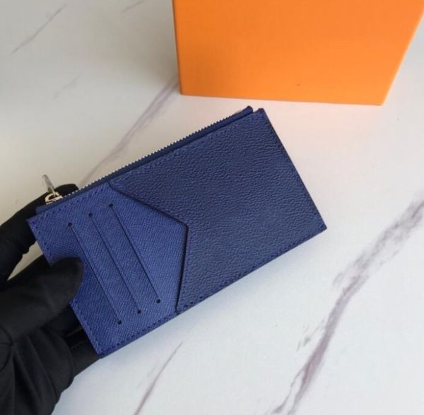 Designer Holder Wallet Short Men Women Card holders Coin Key Purse zipper Interior Slot Pocket Clutch leather envelope card 64038