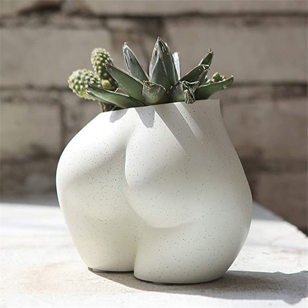 Vases Nordic Style Female Body Plant Flower Pot Resin Chest Butt Shaped Planter For Home Office Decorat Ornaments 221118