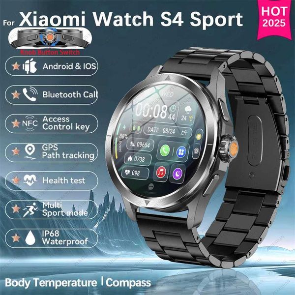 For S4 tra GPS NFC Smart Watch Men 360*360 AMOLED Sn Rate Call IP67 Waterproof Man Smartwatch 2024 Z241227