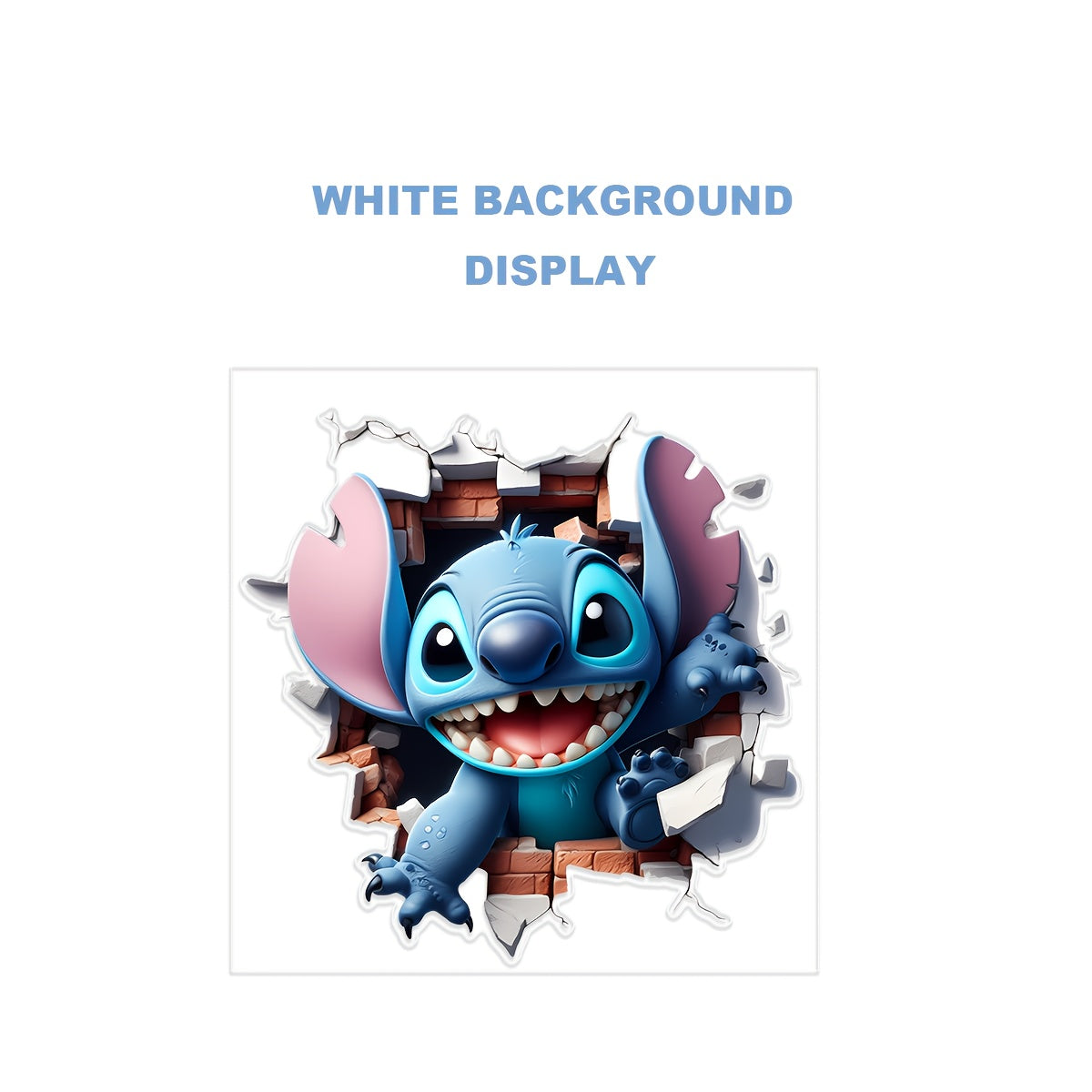 TEMU 1pc Stitch Wall Decal Sticker - Vibrant Cartoon Design, Removable Diy Stickers For Home, Glass Doors, Windows, Refrigerators, Bathtubs, Toilet