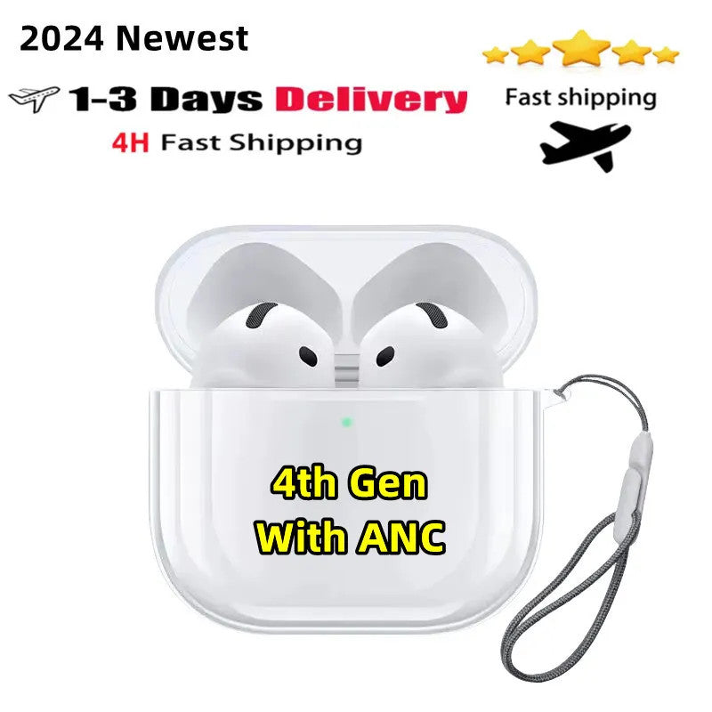 For Pro 4 TWS Wireless Earbuds, Bluetooth Earbuds, Earbuds - Compatible with Xiaomi iPhone Pro air pods, 5.0 waterproof headphone case with micropho