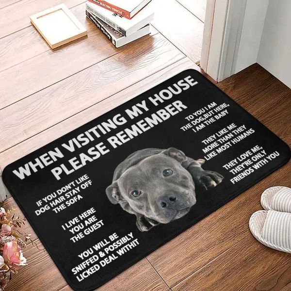 Staffordshire Bull Terrier Doormat Non-Slip Kitchen Bath Mat Bedroom Balcony Floor Door Entrance Carpet RugXJ241101