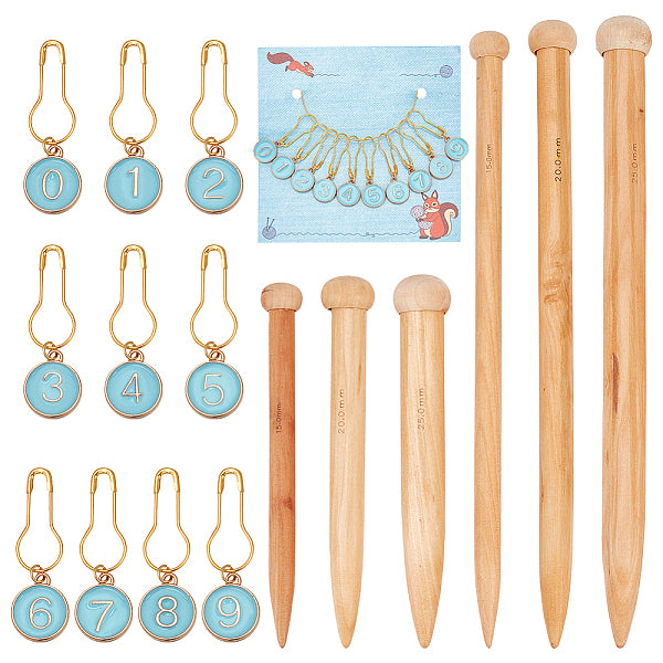 6Pcs Bamboo Circular Knitting Needles