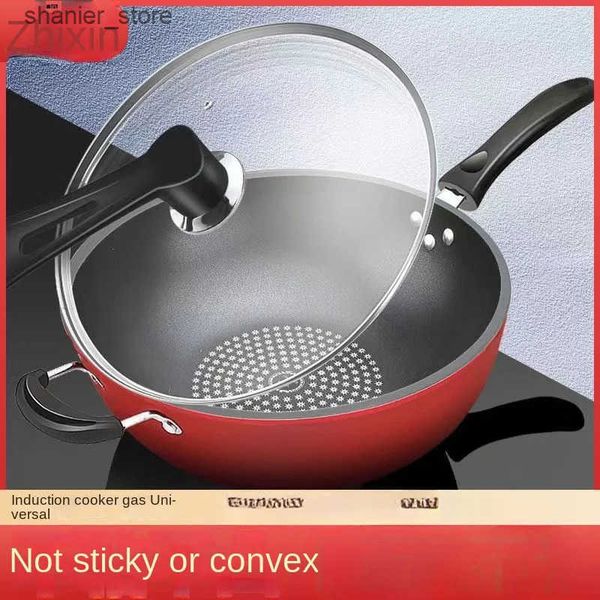 Pans Non stick pan vegetable frying pan induction cookware frying pan iron pot household oil-free gas stove universal pot L240910