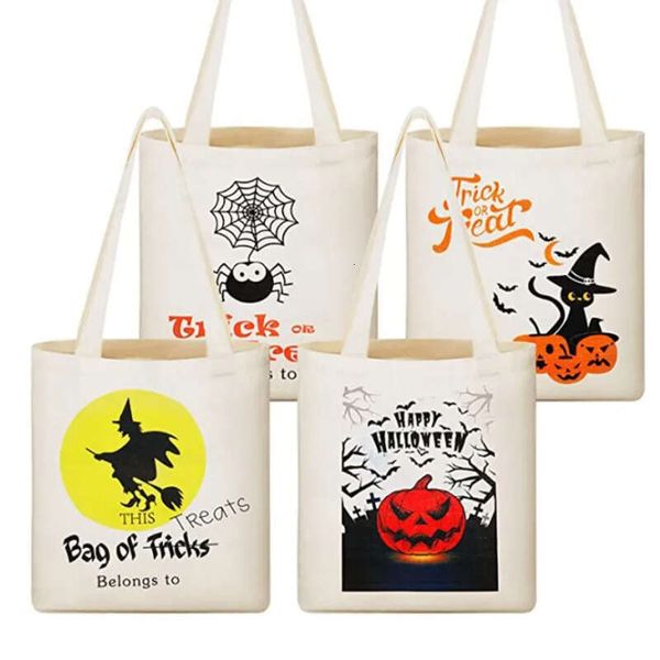 Or Treat En Tote Trick Halloween Party Candy Gift Portable Kids Spider Pumpkin Canvas Bags 928