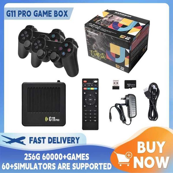 Game Machine G11 Pro Game Box 4K HD TV TV Stick Video Game Console 128G Construído em 40000+ Retro Games Player portátil gamepad sem fio Z24