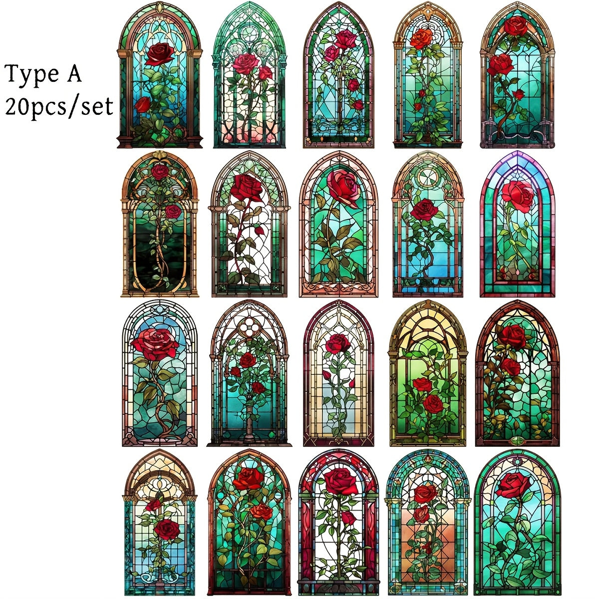 TEMU 20pcs-set Handmade Creative Retro Enamel Window Series Waterproof Stickers Garbage Decoration Stickers Decoration Notebook Account Diy Cutting