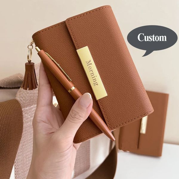 A7 Looseleaf Notebook Exquisite Senior Bussiness Custom Diary Pu Cover Notepad 365day Planner School Office Stationery Friend 241115