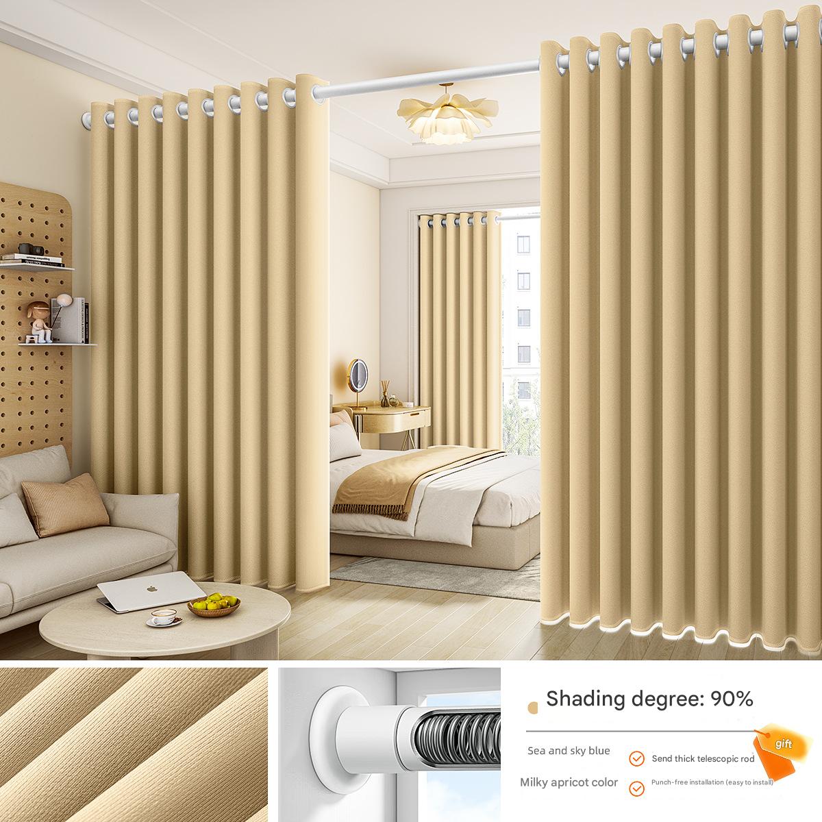 YL-36710 living room to bedroom air conditioning partition curtain blocking curtain curtain punch-free partition rental room door curtain screen