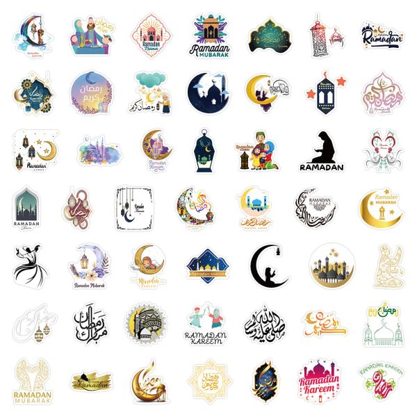 10-50Pcs Festival Eid Mubarak Packaging Sealing Sticker Candy Bag Gift Box Labels for Kids Birthday Party Decor Supplies