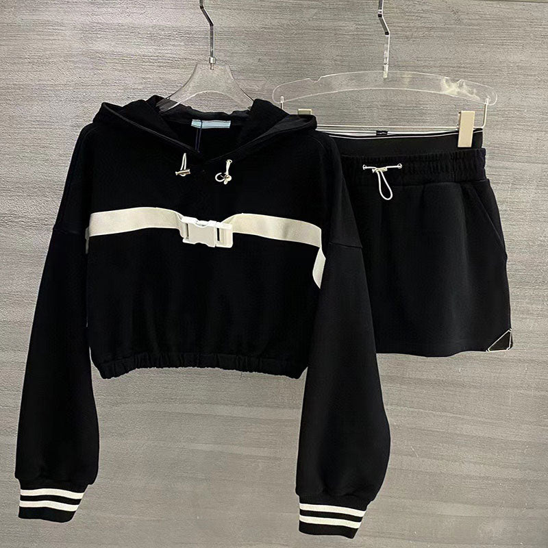 Women Tracksuit shirts Two Piece Dress Sportwear Spring 23SS Outwear Casual Style Budge Lady Slim Hoodies Tees Knit Shirt