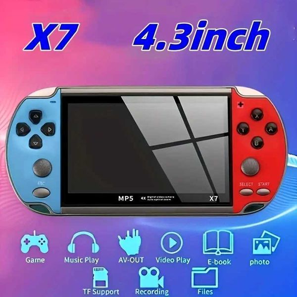 X7 Handheld Retro Video Game Console 4.3-inch HD Sn Portable Au Video Player Classic Games Built in 1000+Games Y241028