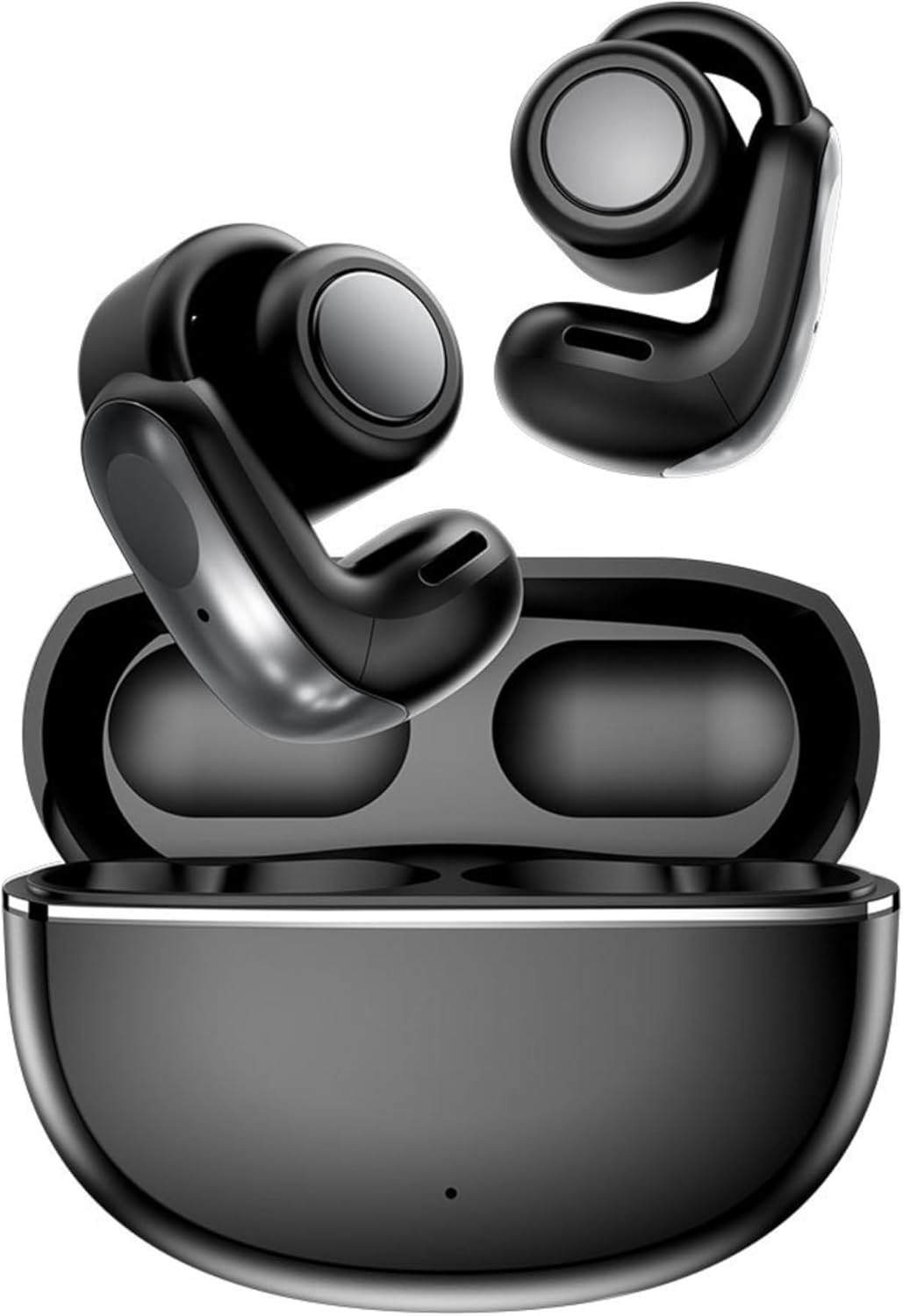 Open Ear Clip Wireless Earbuds Bluetooth 5.4,Sports Earphones, Clip-on Bluetooth Headset,ENC Noise Reduction,Directional Sound Transmission,Long Bat