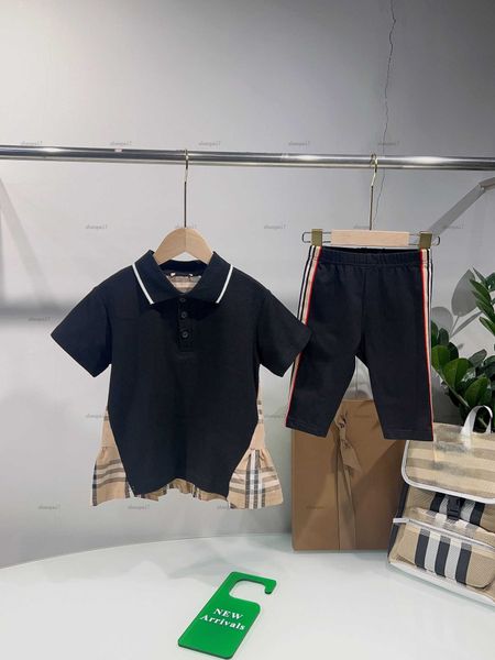 Top baby T-shirt set Summer tracksuits girls Short sleeved suit kids designer clothes Long short-sleeved POLO shirt and yoga shorts