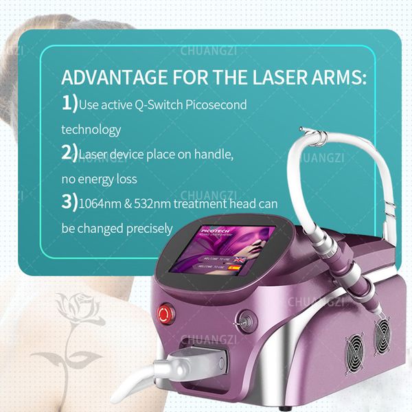 Portable Picosecond Tattoo Removal Laser Beauty Items Q Switched Nd Yag L aser Pico Pigment Removal Dark Spot Speckle Acne R emoval Equipmen