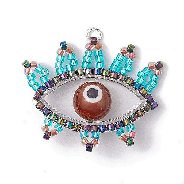 Pendentif en verre de graine et au chalumeau