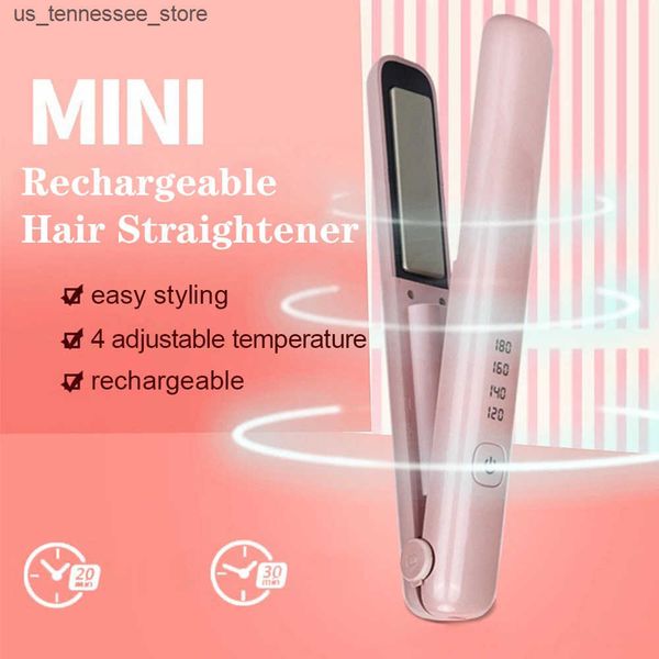 Hair Curlers Straighteners Wireless Hair Straightener Mini Curling Iron Fast Warm-up Ceramic Straightening Styling Tool Four-gear Temperatur