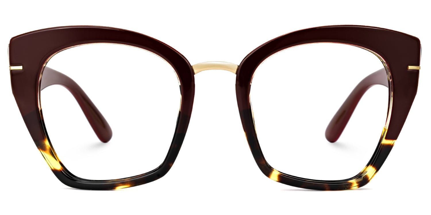 Paulina - Square Wine-Red Eyeglasses