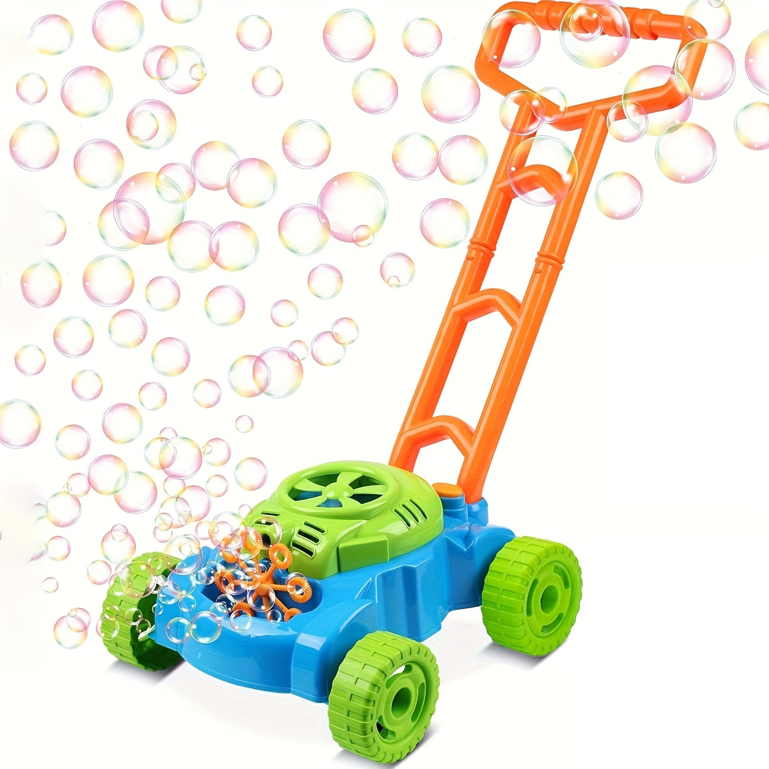 TEMU 1 Set Bubble Lawn Mower For Toddlers, Kids Bubble Blower Maker Machine, Summer Outdoor Push Yard Garden Toys, Easter Basket Stuffer Birthday
